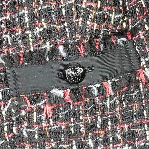 Talbots Blazer Womens Size 10 Black Red Wool Tweed LS Button Up Jacket - Picture 4 of 8